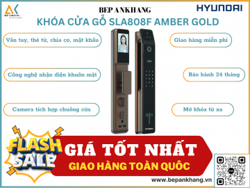 Khóa cửa gỗ thông minh HYUNDAI HY-SLA808F AMBER GOLD - Thương hiệu Hàn Quốc